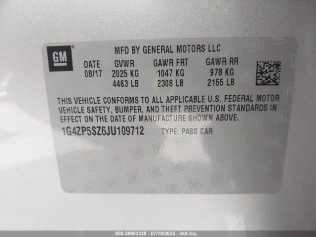 1G4ZP5SZ6JU109712 Buick Lacrosse Essence