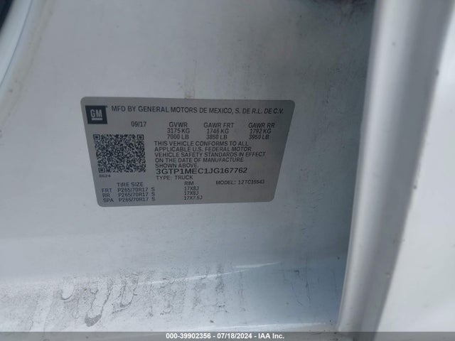 GMC Sierra 1500 Sle 2018 3GTP1MEC1JG167762 Image 9