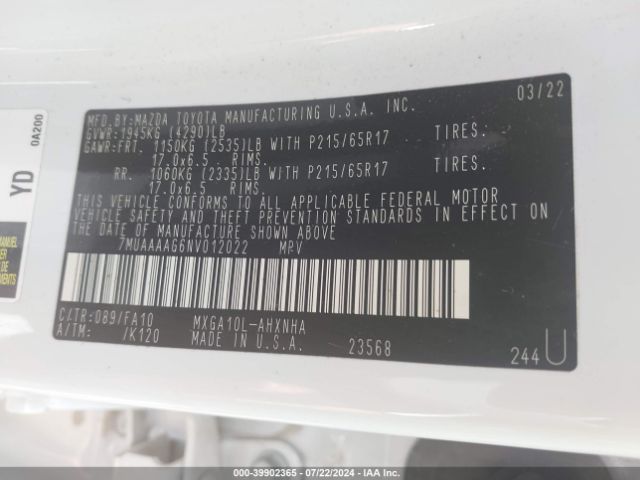 7MUAAAAG6NV012022 Toyota Corolla Cross L