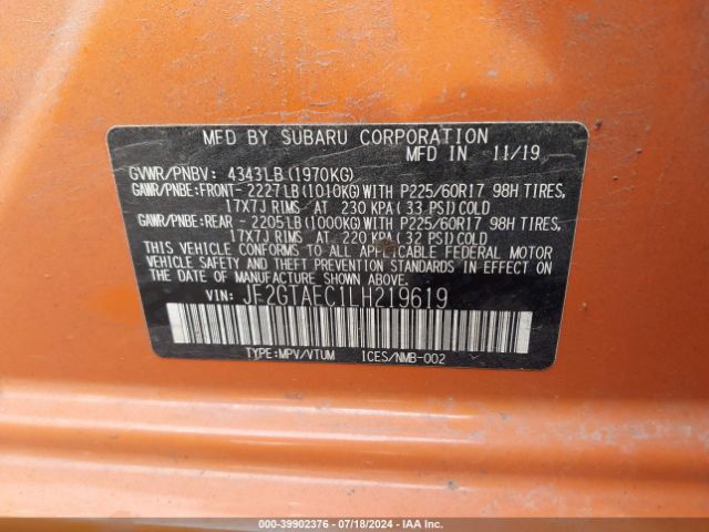 2020 SUBARU CROSSTREK JF2GTAEC1LH219619 Photo 8