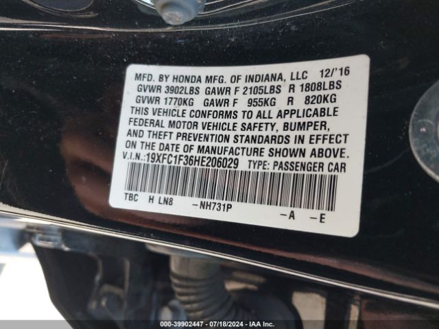 19XFC1F36HE206029 Honda Civic Ex-t