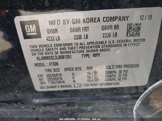 KL4MMDSL3LB081261 Buick Encore Gx Fwd Select