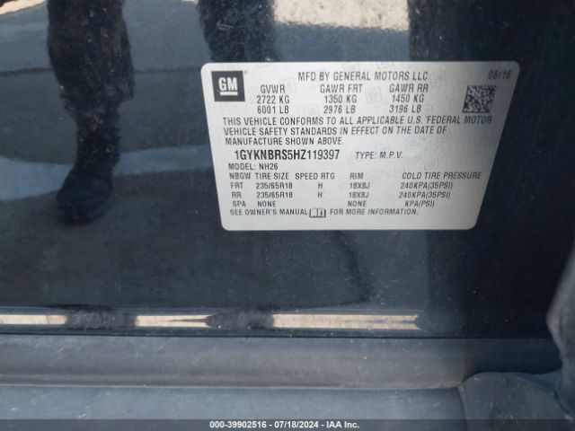 1GYKNBRS5HZ119397 Cadillac XT5 LUXURY