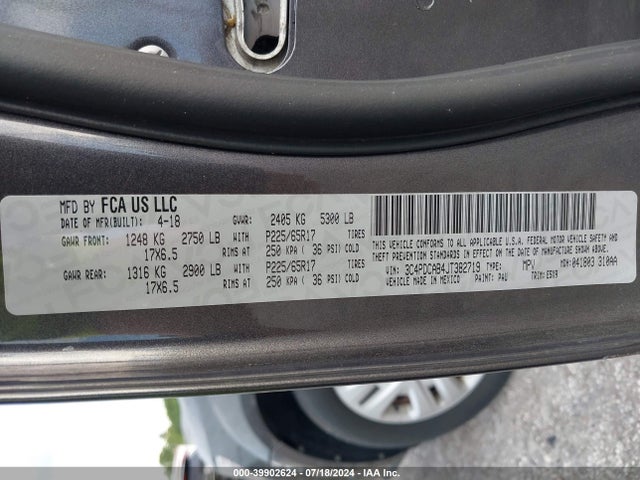 Dodge JOURNEY SE 2018 3C4PDCAB4JT382719 Image 9