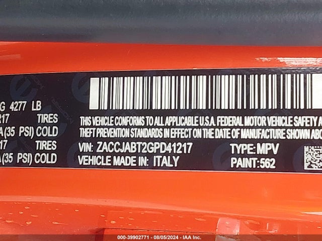 Jeep Renegade Latitude 2016 ZACCJABT2GPD41217 Image 9