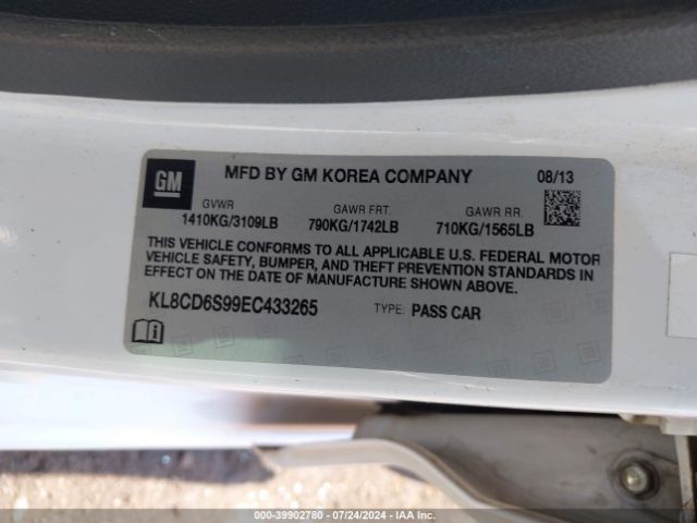 KL8CD6S99EC433265 Chevrolet Spark 1lt Auto
