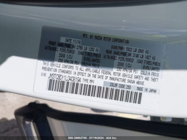 JM3TCBDY1L0408194 Mazda Cx-9 Grand Touring