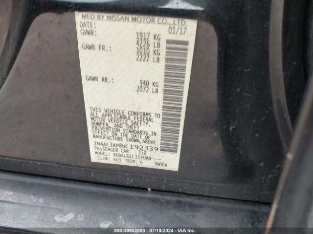 1N4AL3AP8HC192339 Nissan Altima 2.5 Sl