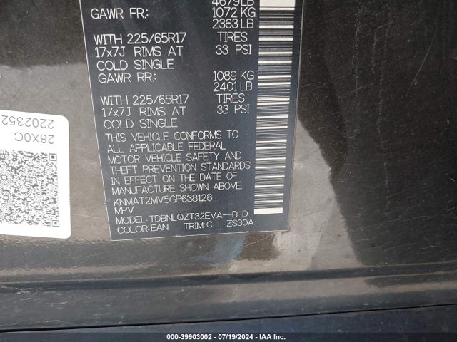 Nissan ROGUE SV 2016 KNMAT2MV5GP638128 Image 9