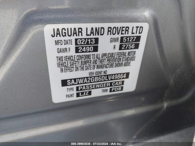 2013 JAGUAR XJ SAJWA2GB6DLV49864 Photo 8