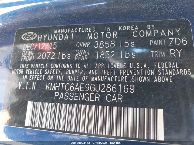 Hyundai Veloster Turbo R-spec 2016 KMHTC6AE9GU286169 Image 9