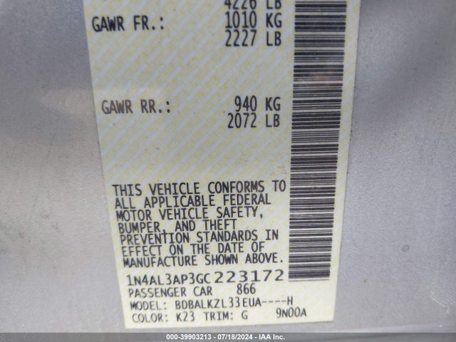 Nissan Altima 2.5 Sv 2016 1N4AL3AP3GC223172 Image 9