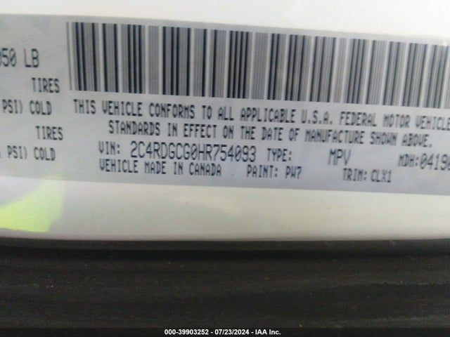 Dodge Grand Caravan Sxt 2017 2C4RDGCG0HR754093 Image 9