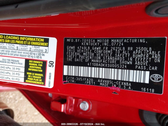 Toyota CAMRY LE 2025 4T1DBADKXSU005324 Image 9