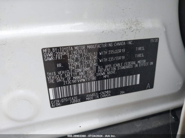 Toyota Rav4 Xle Premium 2021 2T3C1RFV4MW117180 Image 9