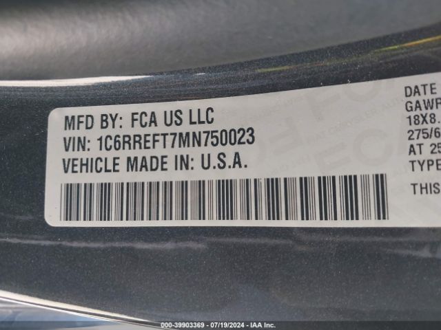 1C6RREFT7MN750023 RAM 1500 Big Horn  4x2 5'7 Box