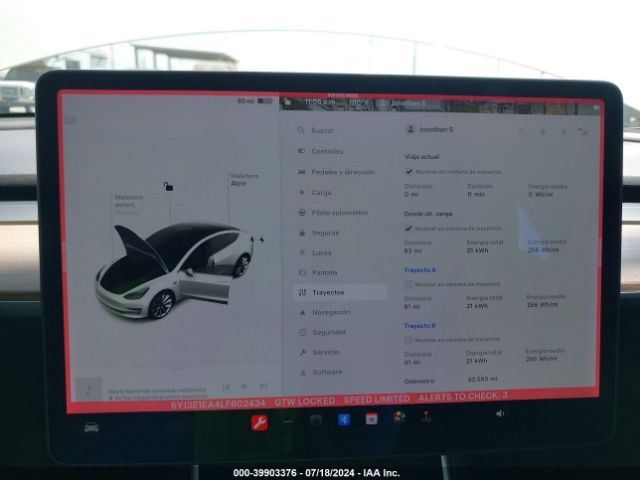 5YJ3E1EA4LF802434 Tesla MODEL 3