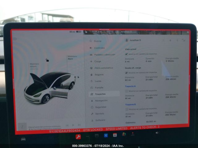 5YJ3E1EA4LF802434 Tesla MODEL 3