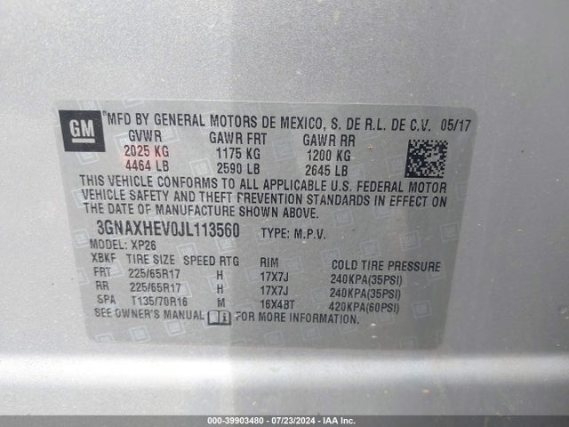 Chevrolet EQUINOX LS 2018 3GNAXHEV0JL113560 Image 9