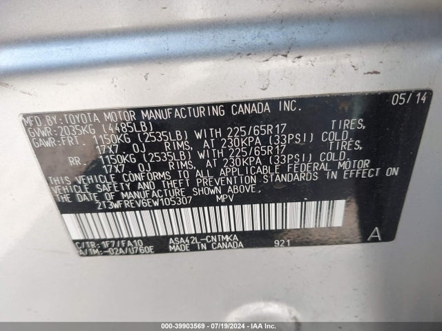 Toyota Rav4 Xle 2014 2T3WFREV6EW105307 Image 9