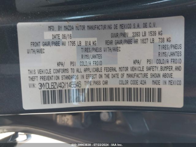 3MYDLBZV4GY145546 Scion IA