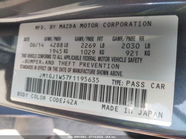 JM1GJ1W57F1195635 Mazda Mazda6 I Grand Touring