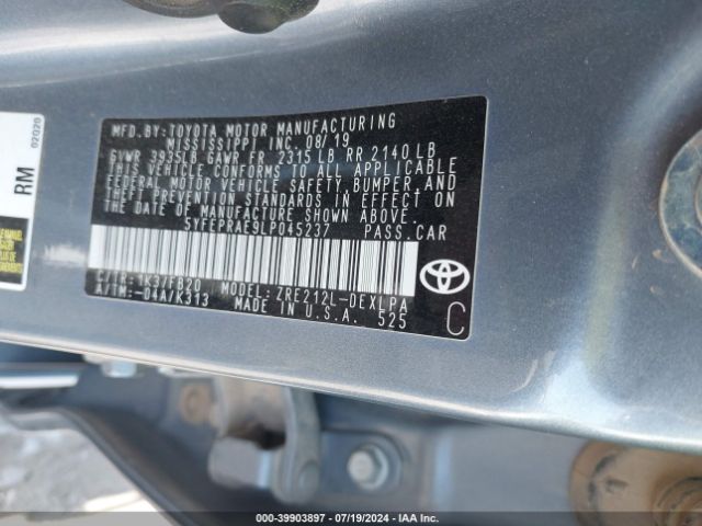 5YFEPRAE9LP045237 Toyota COROLLA LE