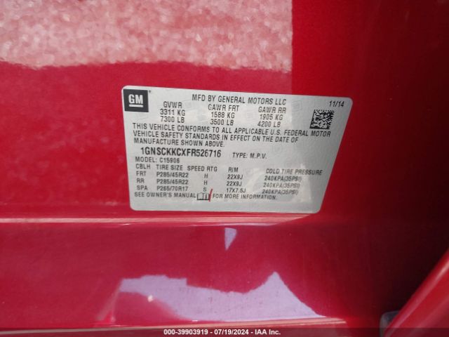 1GNSCKKCXFR526716 Chevrolet Suburban 1500 Ltz