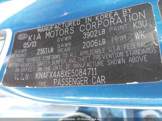 KNAFX4A8XE5084711 KIA FORTE EX