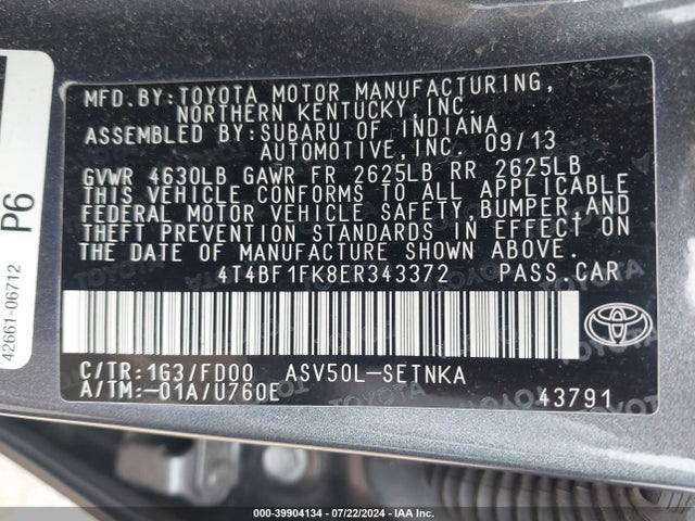 Toyota CAMRY LE 2014 4T4BF1FK8ER343372 Image 9