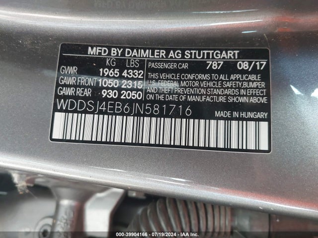 Mercedes-Benz CLA 250 2018 WDDSJ4EB6JN581716 Image 9