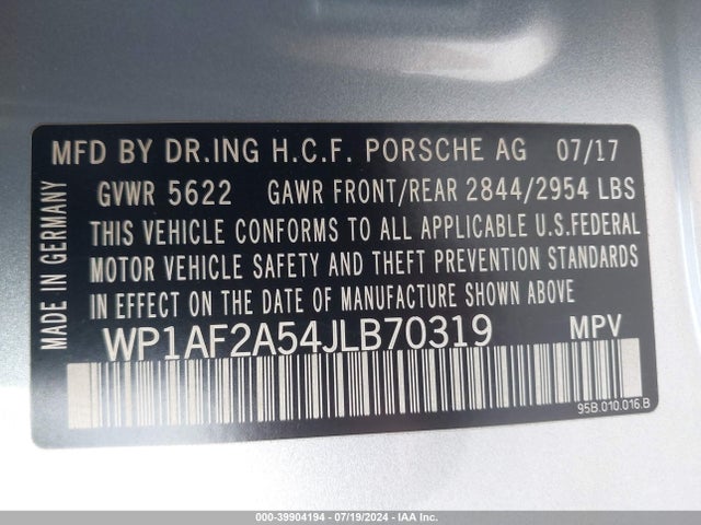 2018 PORSCHE MACAN WP1AF2A54JLB70319 Photo 8