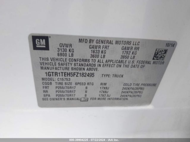 1GTR1TEH5FZ182495 GMC SIERRA 1500