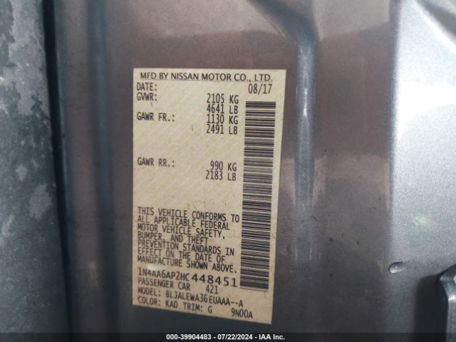 1N4AA6AP2HC448451 Nissan Maxima 3.5 Sl
