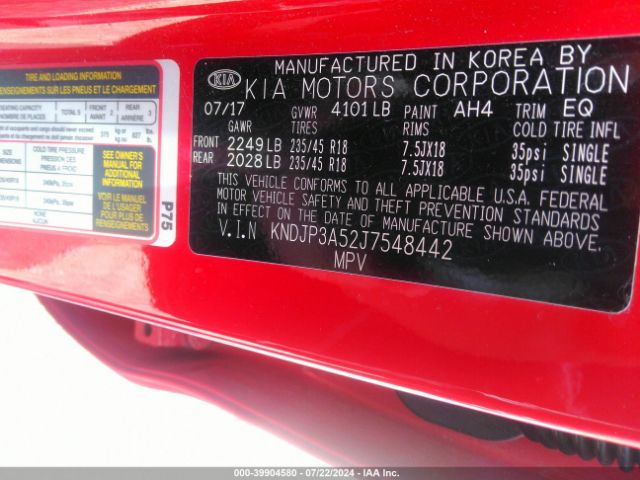 KNDJP3A52J7548442 KIA SOUL +