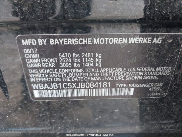 WBAJB1C5XJB084181 BMW 530e Xdrive Iperformance