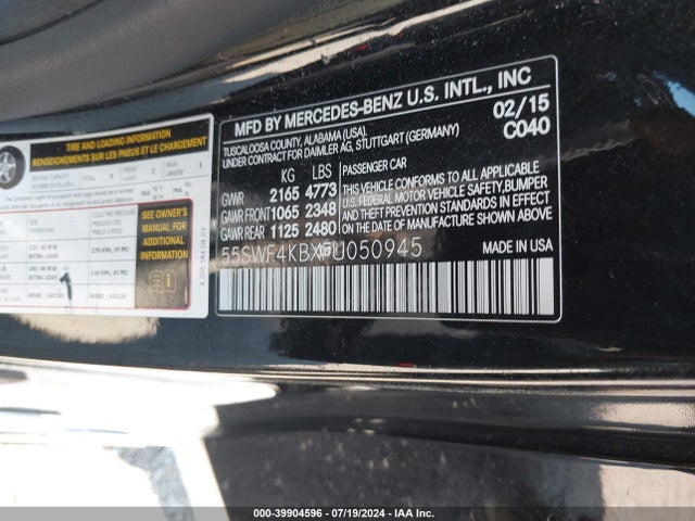 55SWF4KBXFU050945 Mercedes-Benz C 300