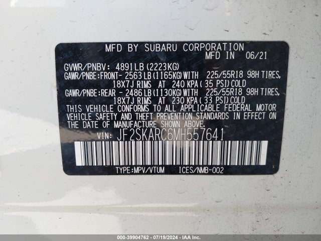 JF2SKARC6MH557641 Subaru Forester Sport
