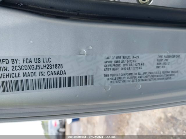 2C3CDXGJ5LH231828 Dodge Charger Scat Pack Rwd