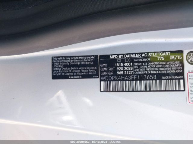 WDDPK4HA3FF113658 Mercedes-Benz SLK 250