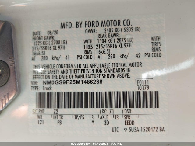 Ford Transit Connect Xlt Passenger 2021 NM0GS9F25M1486288 Image 9