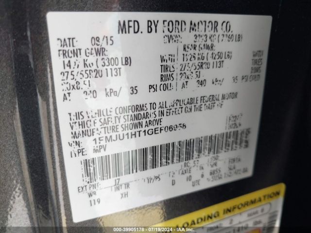 1FMJU1HT1GEF06958 Ford Expedition Xlt