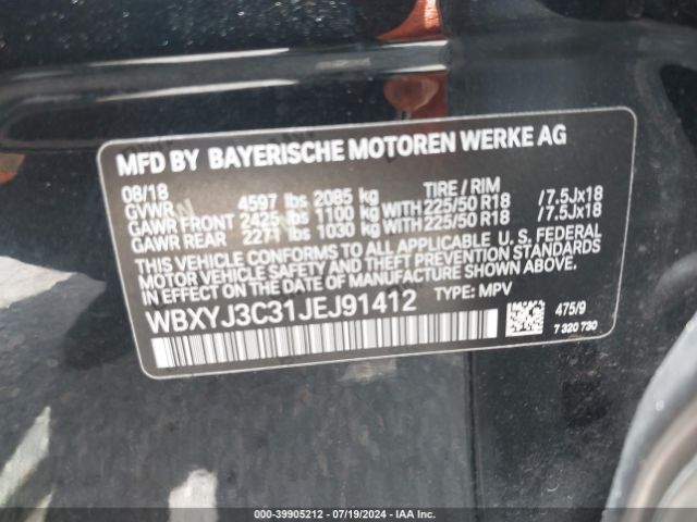 WBXYJ3C31JEJ91412 BMW X2 Sdrive28i