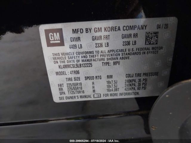 KL4MMCSL5LB122225 Buick Encore Gx Awd Preferred