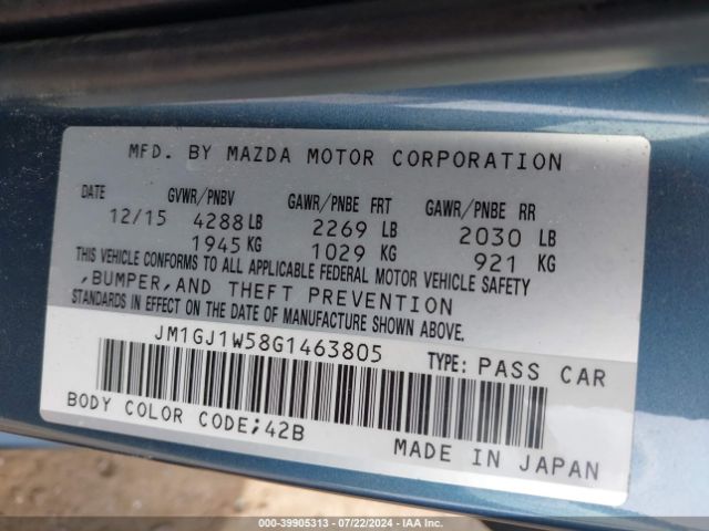 JM1GJ1W58G1463805 Mazda Mazda6 I Grand Touring