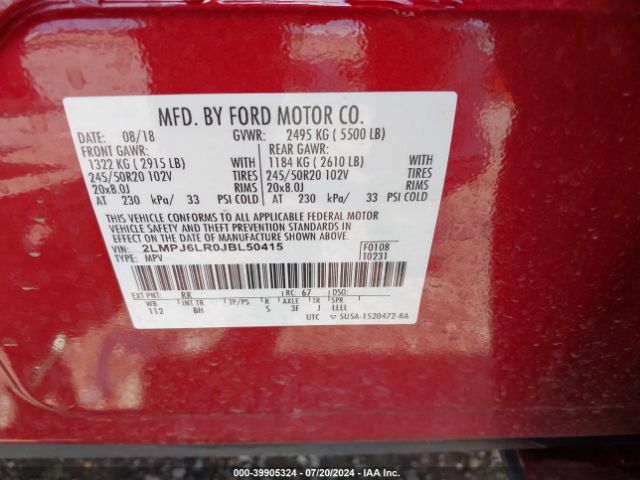 2LMPJ6LR0JBL50415 Lincoln Mkx Reserve