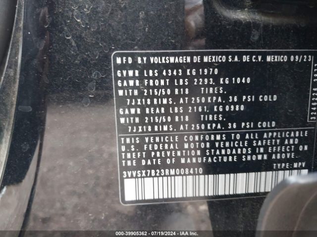 3VVSX7B23RM008410 Volkswagen Taos 1.5t Se