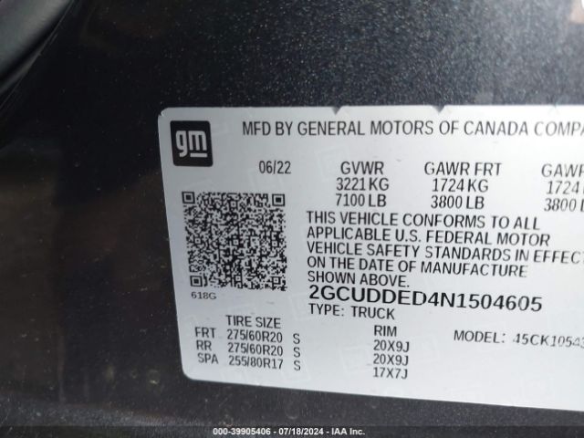 2GCUDDED4N1504605 Chevrolet Silverado 1500 4wd  Standard Bed Lt