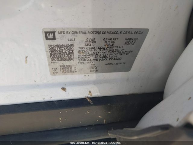 3GKALMEV1KL224380 GMC Terrain Sle