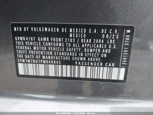 3VW7M7BU7PM049843 Volkswagen Jetta 1.5t Se